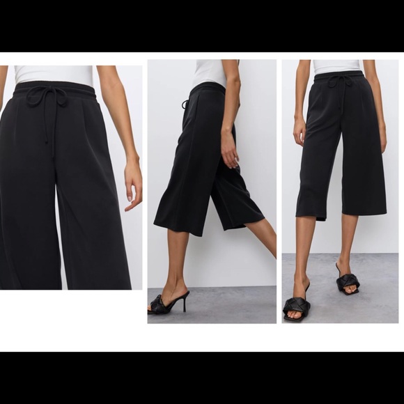 Aritzia The Group Babaton Wide Leg Crop Pant Black - Picture 2 of 6